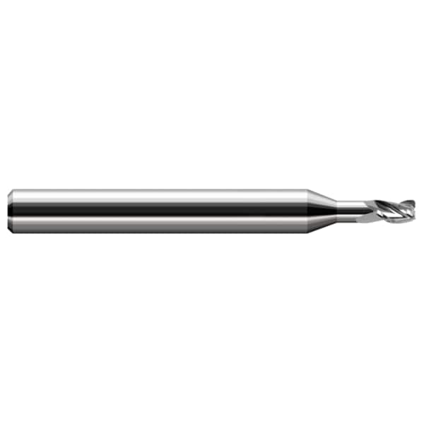 Miniature End Mill - 3 Flute - Corner Radius, 0.1250" (1/8), Finish - Machining: Uncoated